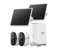 Baseus Security Caméra Surveillance WiFi Extérieur sans Fil Solaire, 2K | Énergie Perpétuelle, Vision Nocturne, Caméra Extérieure avec Panneau Solaire, Detection Humaine, Stockage Local, Kit 2-Cam N1