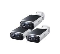 Baseus Security S1 Lite [3-Cam] Caméra Surveillance WiFi Extérieur sans Fil Solaire, IP67, 2K 135°, Vision Couleur, Caméra Batterie, Detection Humaine, Pas de Frais, Fonctionne avec Alexa & Google