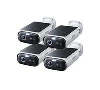 Baseus Security S1 Lite 4-Cam Caméra Surveillance WiFi Extérieur sans Fil Solaire, IP67, 2K 135°, Vision Couleur, Caméra Batterie, Detection Humaine, Pas de Frais, Fonctionne avec Alexa & Google