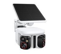 Baseus Security X1 Pro Caméra de Surveillance Extérieure, Double Suivi IA, Surveillance 300°, Vision Nocturne, caméra Solaire sans Fil sur Batterie avec détection IA, Patrouille Automatique