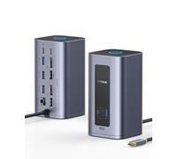 Baseus Station d'accueil USB-C, Nomos Air Mac 12 en 1, station d'accueil 2 moniteurs, HDMI 4K ou DP, ports USB 10 Gbps, PD 100 W, Gigabit Ethernet, compatible avec macOS/Win (sans bloc d'alimentation)