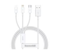 Baseus SUP0003529 câble USB USB 3.2 Gen 1 (3.1 Gen 1) 1 m USB A USB C/Micro USB-A/Lightning Blanc