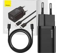 BASEUS Chargeur Marque Modèle USB-C Super Sir SI Quick Charger 1C 20W Chargeur Secteur avec Foudre 100 cm Noir