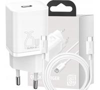 Baseus Super Si Quick Charger 1C 25W avec câble Usb-C vers Usb-C 1M (Blanc)
