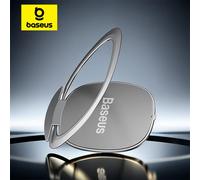 Baseus support de bague de doigt support de téléphone en métal collant support magnétique pour iPhone 17 Air Xiaomi Samsung support de téléphone portable support Silver