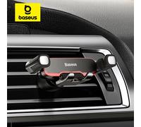 Baseus Support de téléphone de voiture en métal gravité Auto évent Support de téléphone portable pour 4.7-6.5 pouces téléphone Invisible Support de voiture Black