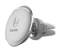 Baseus Support de téléphone magnétique pour Grille d'aération de Voiture avec Clip de câble, Argent givré