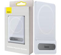 Baseus Support pliable avec support magnétique blanc Support de téléphone portable