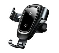 Baseus - Support Voiture à Induction, Baseus [Wireless Gravity] [WXYL-B0A] Support à Clip Induction en Aluminium pour Voiture, 10W 9V/1.7A, Fixation Grille d Aération - Noir
