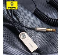 Baseus transmetteur Bluetooth récepteur Bluetooth sans fil 5.0 voiture AUX 3.5mm adaptateur Bluetooth câble Audio pour haut-parleur casque Black
