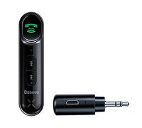 Baseus Transmetteur Bluetooth Voiture/Auto Audio Avec Adaptateur AUX 3.5mm Jack - Stéréo (vers Bluetooth 5.0, A2DP, Microphone Intégré) Noir