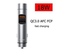 Baseus-Transmetteur FM sans fil avec Bluetooth 5.0 pour voiture, Kit de lecteur radio MP3 audio modulateur avSilver 18W
