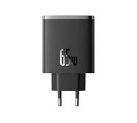 Baseus Chargeur rapide Cube Pro – GaN 65W (2× USB-C + 1× USB-A) – Noir Stellaire