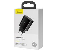 Baseus Travel Charger Speed Mini 1c Quick Charger 20w Eu Black (ccfs-