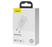 Baseus Travel Charger Speed Mini 1c Quick Charger 20w Eu White (ccfs-