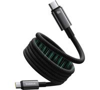 Baseus Tungsten Gold, câble magnétique USB-C - USB-C, auto-enrouleur, 100W, 1m, noir
