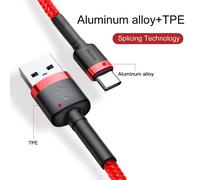 Baseus CATKLF-U09 câble de téléphone portable Noir, Rouge 3 m USB A USB C