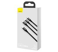 Baseus Baseus Rapid Series câble de charge rapide 3-en-1 USB-C vers USB-C / Lightning / Micro-USB 20 Watt 1,5 mètres Noir