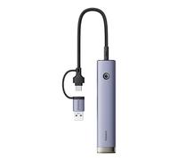 Baseus UltraJoy Hub 4 en 1, USB-A/USB-C vers 4 Ports USB 3.0 + USB-C PD, Gris