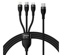 Baseus Baseus Flash Series 2 câble de charge rapide 3 en 1 USB-C vers USB-C / Lightning / Micro-USB 100 Watt 1,5 mètres Noir