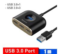 Baseus USB HUB USB3.0 vers USB3.0 * 1 + USB2.0 * 3 pour MacBook Pro Air 2020 USB 2.0 HUB LED USB répartiteur pour PC accessoires informatiques - Type USB 3.0 Hub