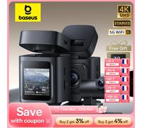 Baseus VD1 Pro 4K + 1080P caméra de tableau de bord UHD caméra de voiture pour capteur SONY ADAS 5Ghz WiFi6 GPS STARVIS Vision nocturne 24H Parking voiture DVR