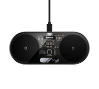 Baseus Wireless Charger Digital LED Display, Dual Charging Platform, with Type-C Cable, 20W Black (WXSX010101)