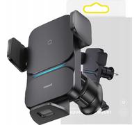 Baseus Wisdom Support automatique pour grille de voiture avec chargeur inductif Qi (noir)