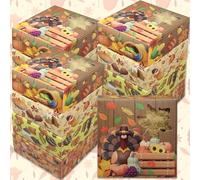 BASHOUT Boîtes à biscuits de Thanksgiving | Lot de 24 pièces variées (4 designs uniques) | Boîtes à friandises pour fête de Thanksgiving | Boîtes à bonbons, cadeaux de boulangerie | Boîtes à