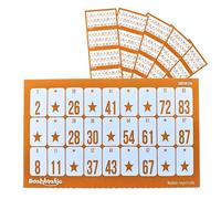 Bashtastic 504 Carton Loto - Carton Bingo pour Jeu de Loto 90 Boules, Idéals pour Jouer avec Jetons Loto, Numérotés et Tous Différents. Cartons Résistants 240 g (Couleur Orange)