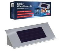 BASI Applique murale solaire LED en acier inoxydable pour numéros de maison - Numéro de maison éclairé - Lampe de chevet d'extérieur à énergie solaire avec matériel de fixation inclus