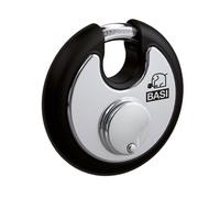 BASI | Cadenas rond avec les mêmes clés | diamètre 70 mm | acier inoxydable | résistant aux intempéries - serrure de sécurité | 1 pièce avec 2 clés
