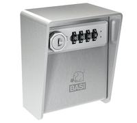 BASI | Coffre à clés avec Combinaison chiffrée et Fonction de clé de Secours | Acier Inoxydable de 3 mm d'épaisseur | Code à 4 Chiffres réglable Individuellement | Boîte à clés intérieur et extérieur