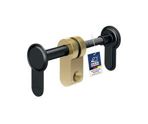 BASI Cylindre aveugle universel réglable - Couleur noire - Réglable de 45 à 95 mm - Serrure aveugle convient également pour les portes anti-incendie, portes FH