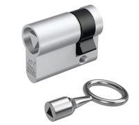 BASI | Demi-cylindre triangulaire 10/30 mm avec rdillon assortie | Cylindre triangulaire | Intérieur 8 mm | Pour poteaux de barrière, vitrines, pompiers