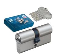 BASI Double cylindre profilé V55 35/60 mm - Fonction d'urgence et de danger - Serrure à cylindre - 5 clés réversibles et carte de code - Clé à molette de perçage - Protection contre le crochetage et