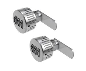 BASI | Lot de 2 serrures à levier avec combinaison à chiffres | Code à 3 chiffres réglable individuellement | Serrure à cames pour boîte aux lettres | 2 pièces