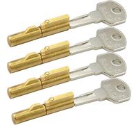 Basi® Lot de 4 bloque-trous avec 8 clés SS12 pour serrure à garnitures (portes de chambre) Cylindre Ø 7 mm