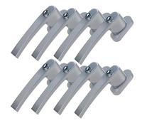 BASI | Lot de 8 poignées de fenêtre verrouillables | Couleur blanc ou argent | Aluminium | Poignée de porte de balcon | Sécurité enfant | Longueur de la tige 35 mm | Poignée pour fenêtre de terrasse |