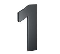 BASI | Numéros de maison en acier anthracite | Chiffres 0 à 9 | Lettres a - c | Matériel de fixation inclus | Chiffre 1