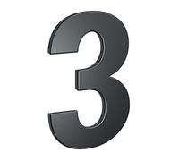 BASI | Numéros de maison en acier anthracite | Chiffres 0 à 9 | Lettres a - c | Matériel de fixation inclus | Chiffre 3