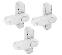 BASI | Sécurité de fenêtre lot de 3 | blanc ou marron | verrou pour fenêtres et portes-fenêtres à un vantail | bouton-poussoir verrouillable | pêne basculant | protection anti-effraction | 3 pièces