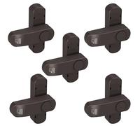 BASI | Sécurité de fenêtre lot de 5 | blanc ou marron | verrou pour fenêtres et portes-fenêtres à un vantail | bouton-poussoir verrouillable | pêne basculant | protection anti-effraction | 5 pièces