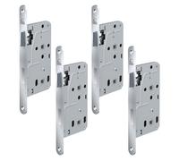 BASI Serrure à larder pour porte de chambre - DIN droite - WC/salle de bain - Serrure de porte de chambre - Serrure de WC - Têtière ronde en acier inoxydable 235 x 20 mm - Distance au canon 55