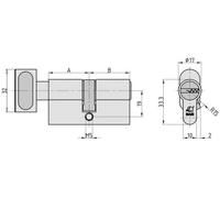 Basi VB5030-0000 Cylindre à pommeau profilé 30 / 30mm