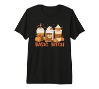 Basic Bitch Funny Pumpkin Spice Halloween Coffee Fall Meme T-Shirt Haut de Gamme