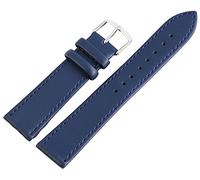Basic Bracelet en Cuir véritable Bleu foncé Lisse 26 mm