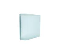 Basic Brique de construction en verre pleine vue 1 face satinée 19 x 19 x 8 cm