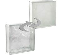 Basic Brique de verre Nuage clair 1 face satinée 24x24x8 cm - 4 pièces