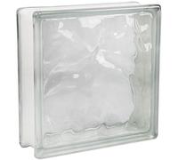 Basic Brique de verre Nuage clair brillant 24x24x8 cm - 4 pièces